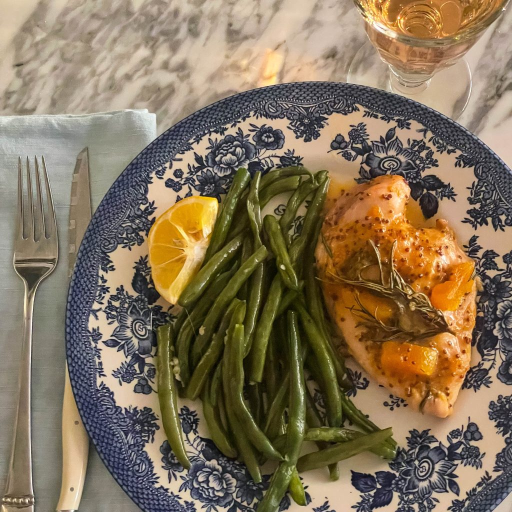 Apricot Dijon Chicken served