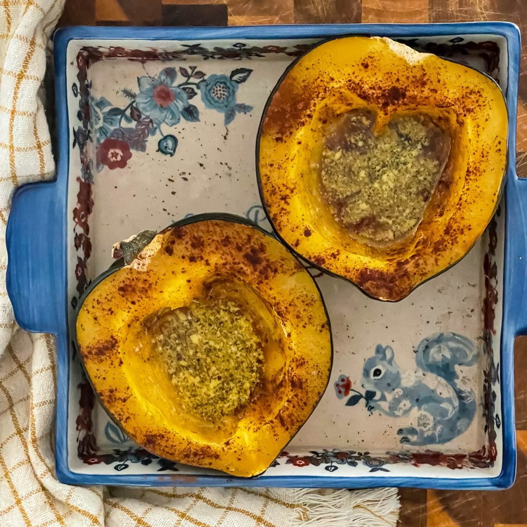 sliced squash for Brown Sugar Acorn Squash