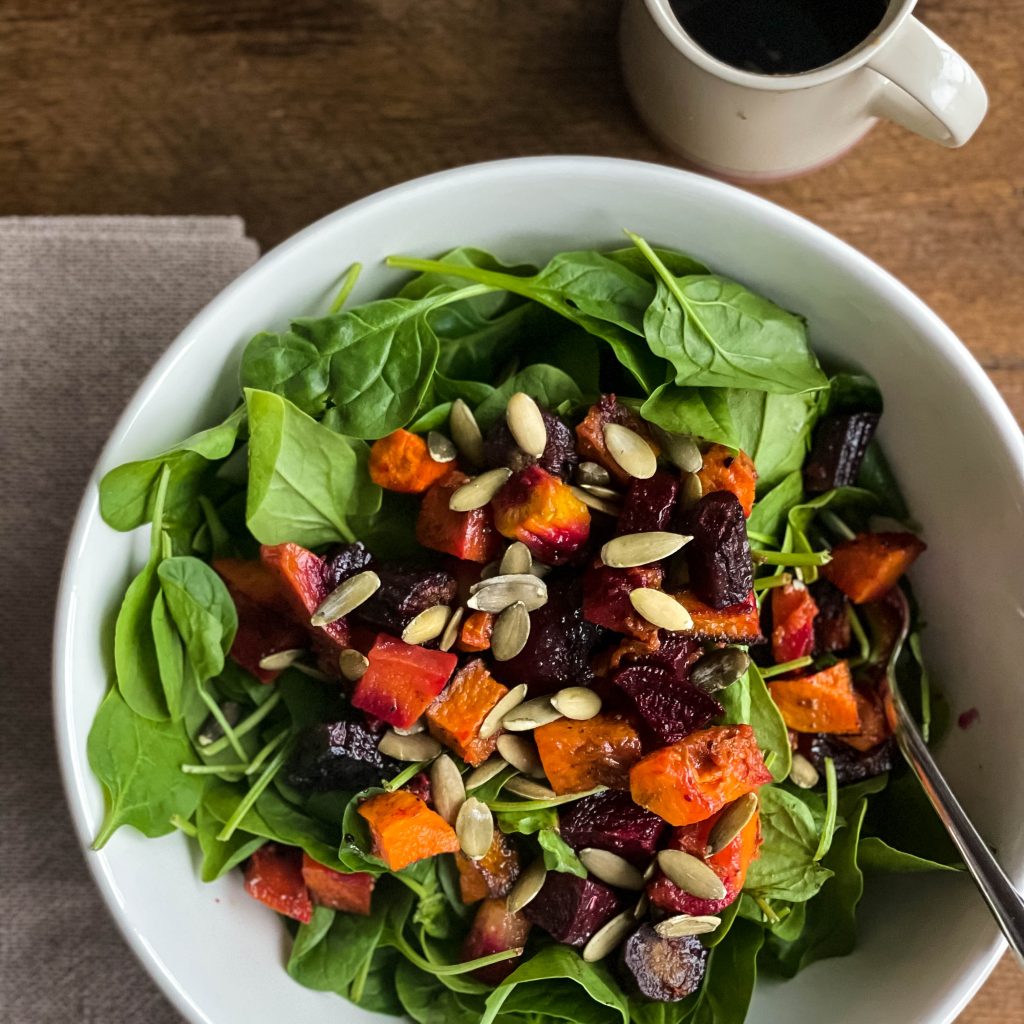 roasted root veggies on a bowl