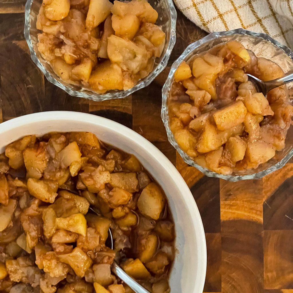 cooked spiced apple pear compote