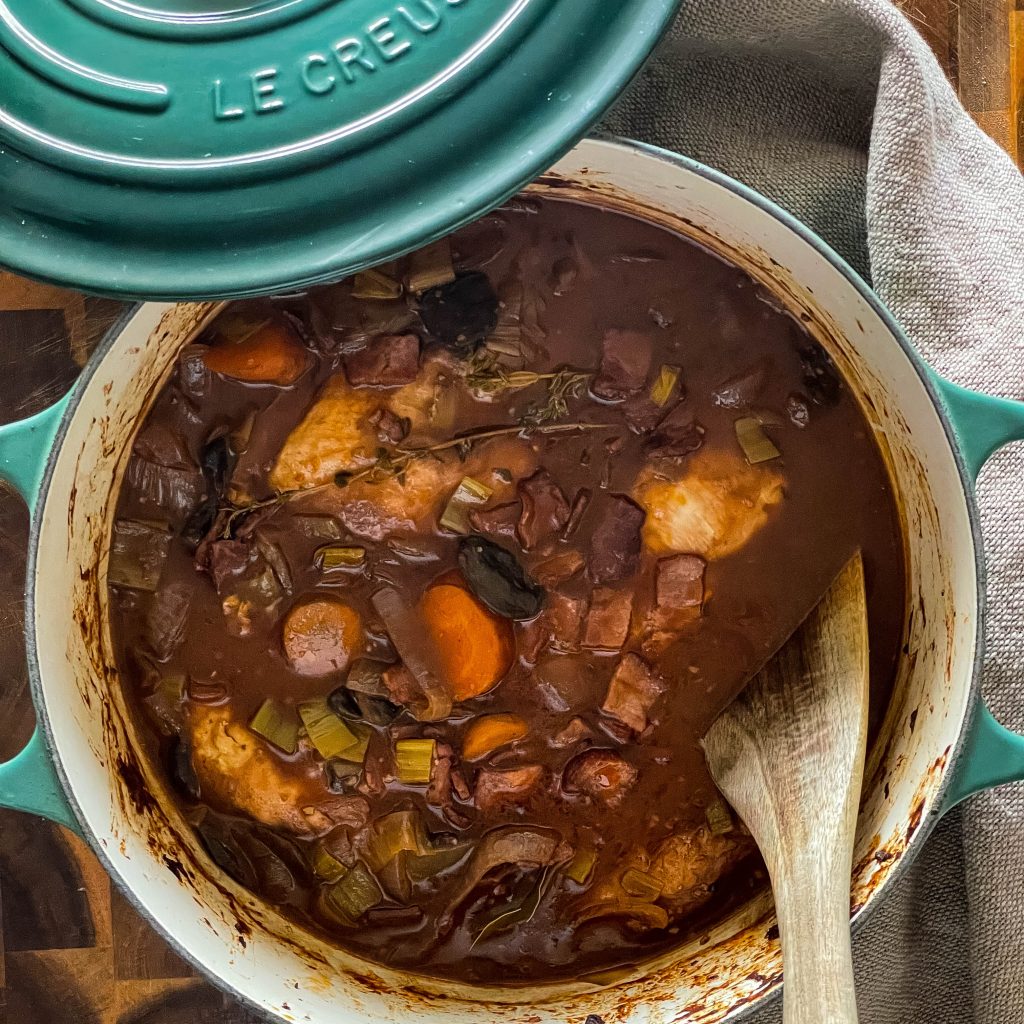 coq au vin on a pot