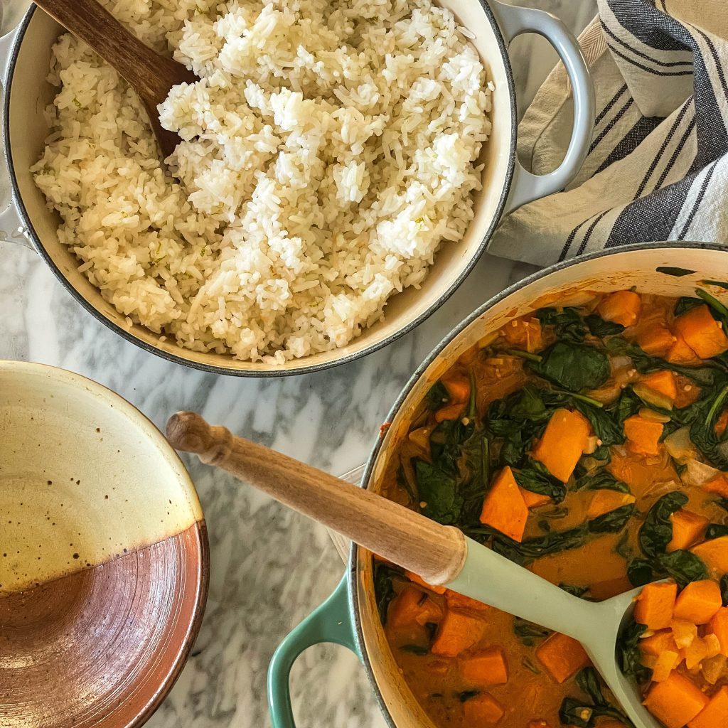 butternut squash and spinach curry