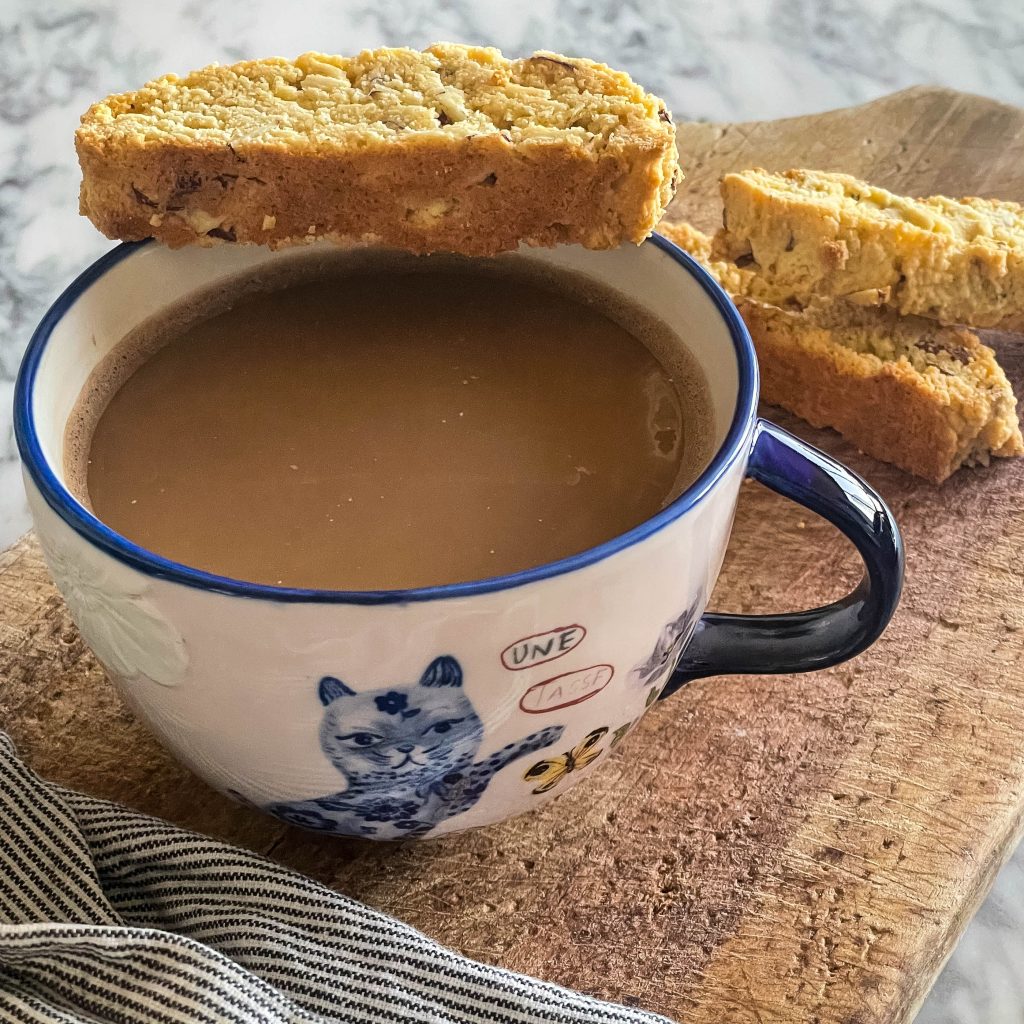 almond biscotti and coffee