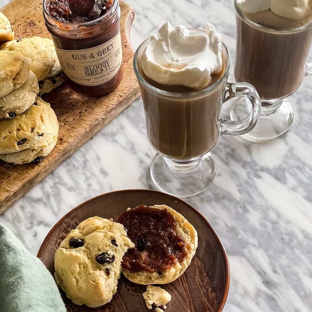 Irish coffee and cookies