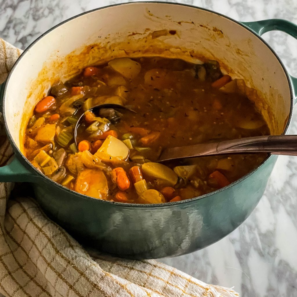 Irish Vegetable Stew in a pot