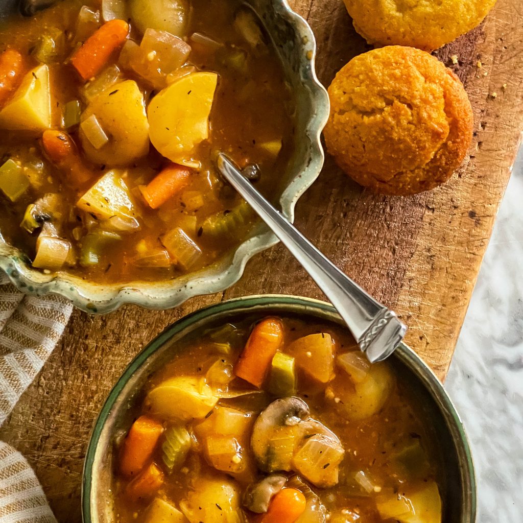 Irish Vegetable Stew in two bowls