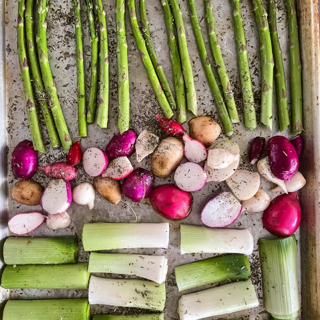 ingredients for spring salad